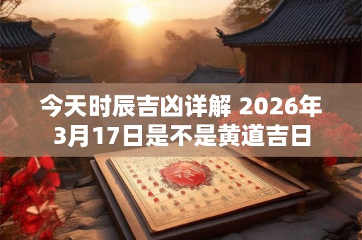 今天时辰吉凶详解 2026年3月17日是不是黄道吉日