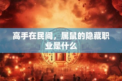 高手在民间,属鼠的隐藏职业是什么 高手在民间,属鼠的隐藏职业是什么