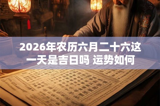 2026年农历六月二十六这一天是吉日吗 运势如何