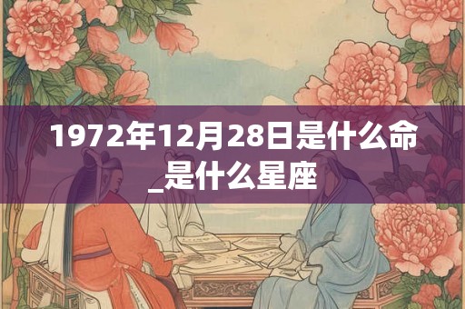 1972年12月28日是什么命_是什么星座