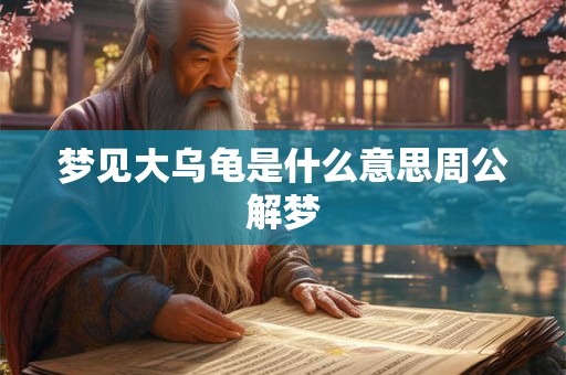 梦见大乌龟是什么意思周公解梦