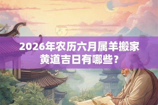 2026年农历六月属羊搬家黄道吉日有哪些? 2026年农历六月属羊搬家黄道吉日有哪些?