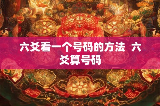 六爻看一个号码的方法  六爻算号码