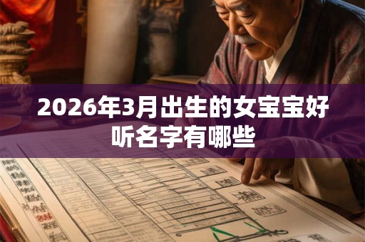 2026年3月出生的女宝宝好听名字有哪些