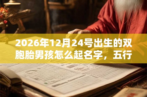 2026年12月24号出生的双胞胎男孩怎么起名字，五行属什么