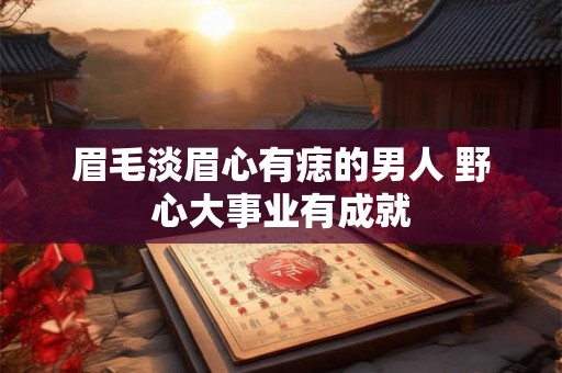 眉毛淡眉心有痣的男人 野心大事业有成就