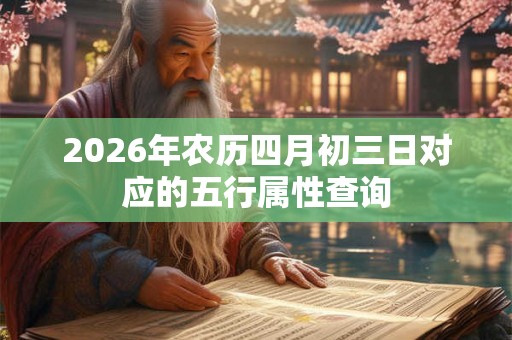 2026年农历四月初三日对应的五行属性查询