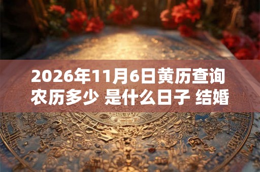 2026年11月6日黄历查询 农历多少 是什么日子 结婚吉时 2026年11月6日黄历查询 农历多少 是什么日子 结婚吉时