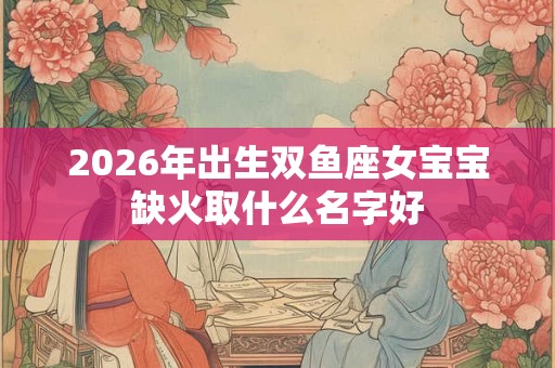 2026年出生双鱼座女宝宝缺火取什么名字好
