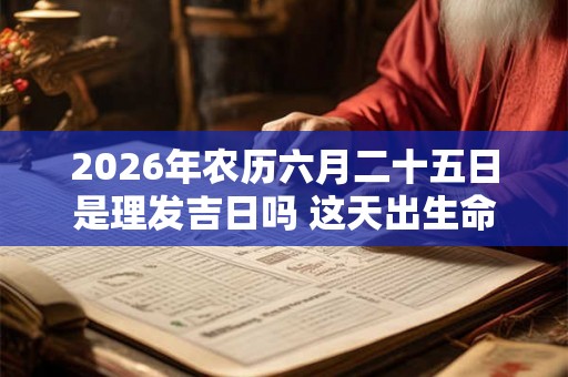 2026年农历六月二十五日是理发吉日吗 这天出生命好吗