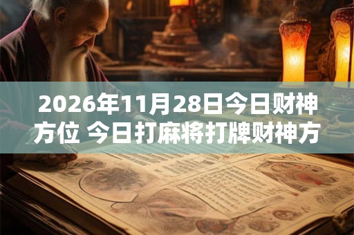 2026年11月28日今日财神方位 今日打麻将打牌财神方位