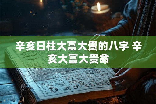 辛亥日柱大富大贵的八字 辛亥大富大贵命