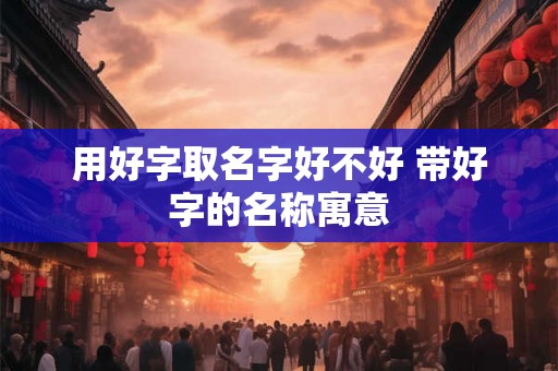 用好字取名字好不好 带好字的名称寓意 用好字取名字好不好 带好字的名称寓意