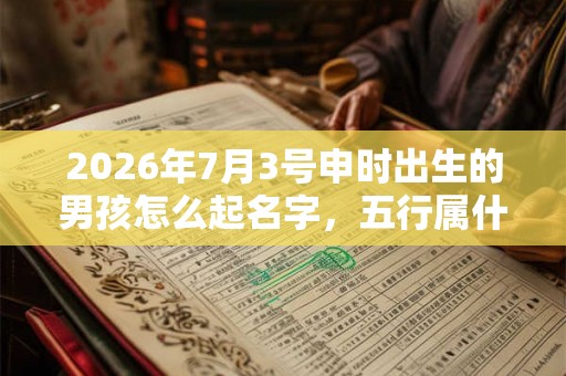 2026年7月3号申时出生的男孩怎么起名字，五行属什么