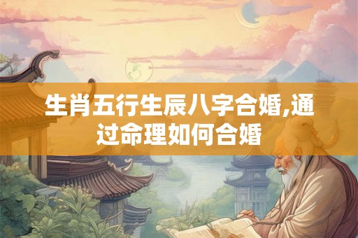 生肖五行生辰八字合婚,通过命理如何合婚