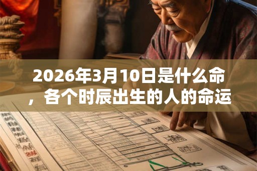 2026年3月10日是什么命，各个时辰出生的人的命运