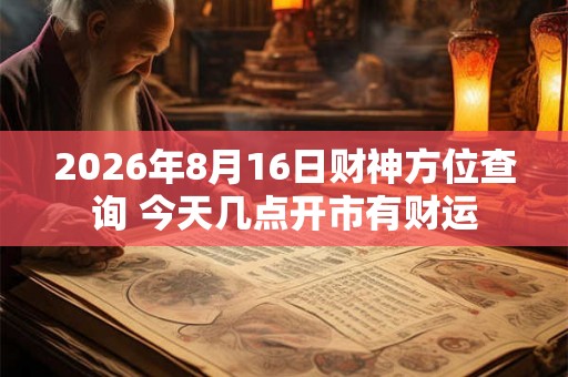 2026年8月16日财神方位查询 今天几点开市有财运
