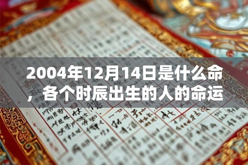 2004年12月14日是什么命,各个时辰出生的人的命运 2004年12月14日是什么命,各个时辰出生的人的命运