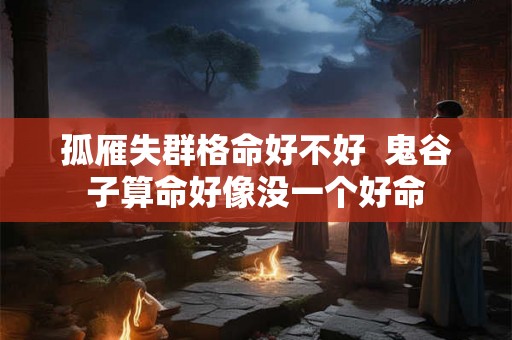 孤雁失群格命好不好  鬼谷子算命好像没一个好命