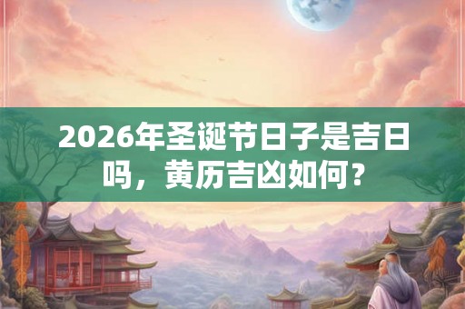 2026年圣诞节日子是吉日吗，黄历吉凶如何？