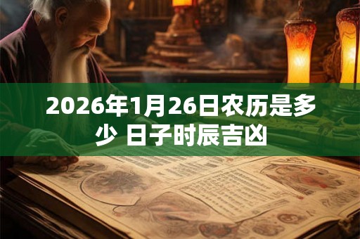 2026年1月26日农历是多少 日子时辰吉凶 2026年1月26日农历是多少 日子时辰吉凶