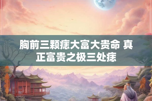 胸前三颗痣大富大贵命 真正富贵之极三处痣