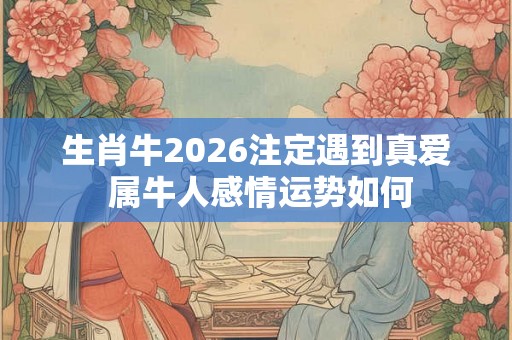 生肖牛2026注定遇到真爱 属牛人感情运势如何
