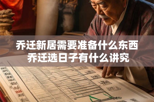 乔迁新居需要准备什么东西 乔迁选日子有什么讲究