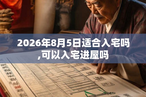 2026年8月5日适合入宅吗,可以入宅进屋吗