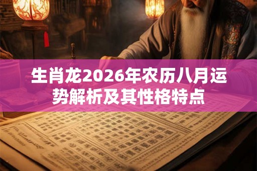 生肖龙2026年农历八月运势解析及其性格特点