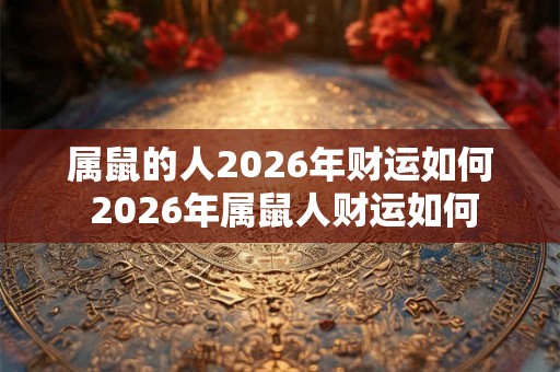属鼠的人2026年财运如何 2026年属鼠人财运如何 属鼠的人2026年财运如何 2026年属鼠人财运如何