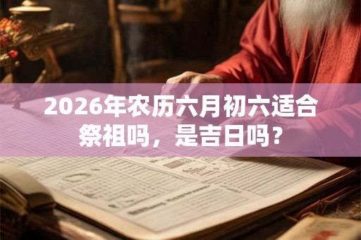 2026年农历六月初六适合祭祖吗，是吉日吗？