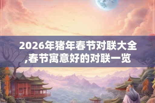 2026年猪年春节对联大全,春节寓意好的对联一览 2026年猪年春节对联大全,春节寓意好的对联一览