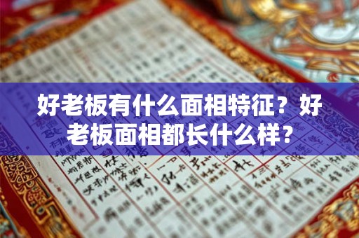好老板有什么面相特征?好老板面相都长什么样? 好老板有什么面相特征?好老板面相都长什么样?