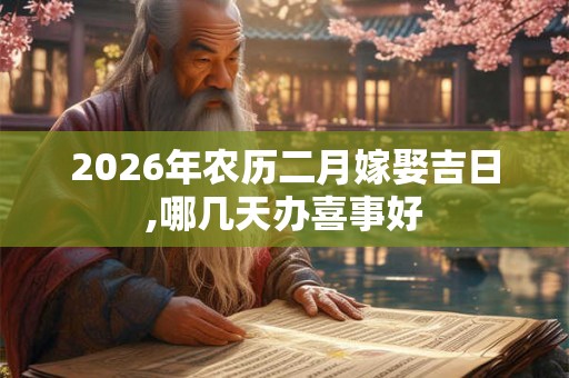 2026年农历二月嫁娶吉日,哪几天办喜事好 2026年农历二月嫁娶吉日,哪几天办喜事好