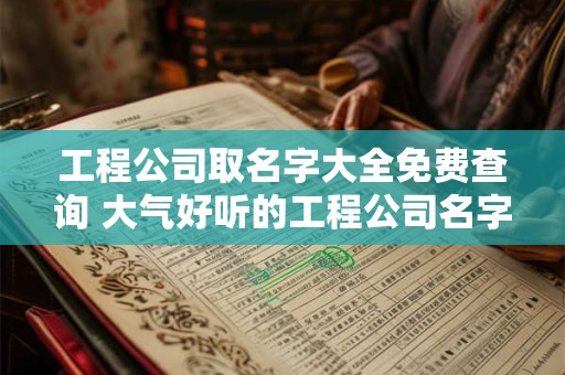 工程公司取名字大全免费查询 大气好听的工程公司名字