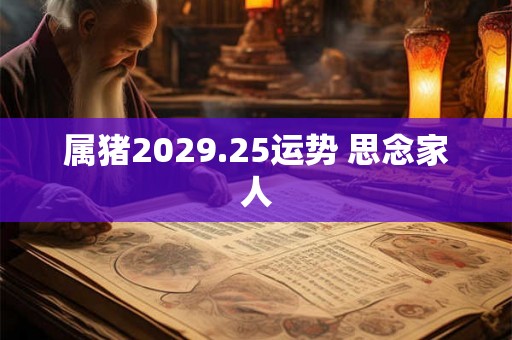 属猪2029.25运势 思念家人