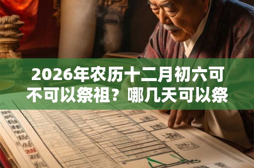 2026年农历十二月初六可不可以祭祖？哪几天可以祭祀？