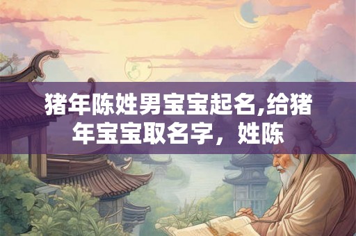 猪年陈姓男宝宝起名,给猪年宝宝取名字，姓陈