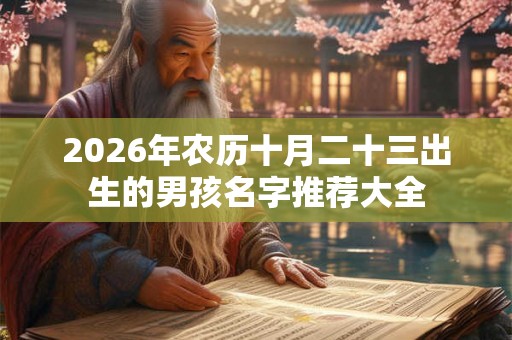 2026年农历十月二十三出生的男孩名字推荐大全