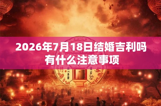 2026年7月18日结婚吉利吗 有什么注意事项