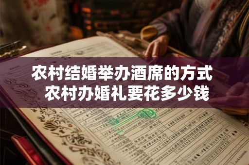 农村结婚举办酒席的方式  农村办婚礼要花多少钱