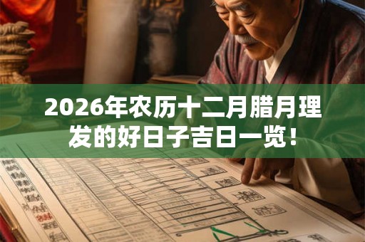 2026年农历十二月腊月理发的好日子吉日一览！