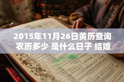 2015年11月26日黄历查询 农历多少 是什么日子 结婚吉时