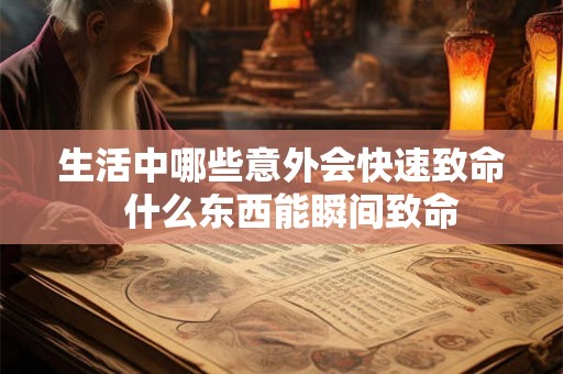 生活中哪些意外会快速致命 什么东西能瞬间致命 生活中哪些意外会快速致命 什么东西能瞬间致命