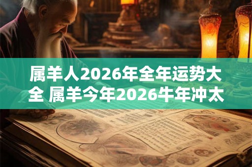 属羊人2026年全年运势大全 属羊今年2026牛年冲太岁命运如何 属羊人2026年全年运势大全 属羊今年2026牛年冲太岁命运如何