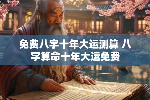 免费八字十年大运测算 八字算命十年大运免费