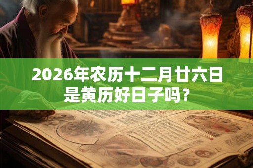 2026年农历十二月廿六日是黄历好日子吗？