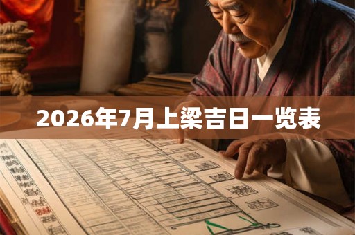 2026年7月上梁吉日一览表