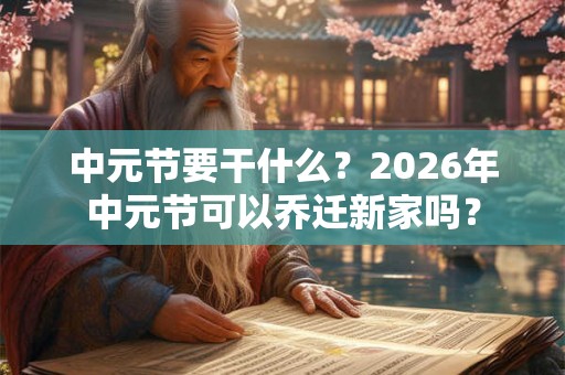 中元节要干什么？2026年中元节可以乔迁新家吗？